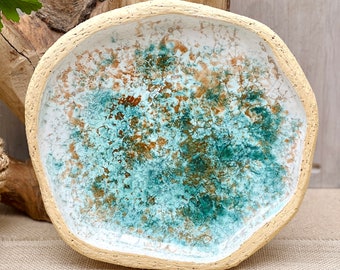 Turquoise White Fruit Plate