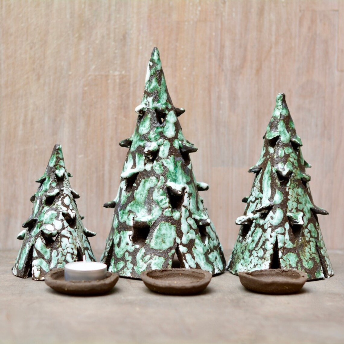 Weihnachtsbaum Keramik Laterne Set Handgemachte Etsy