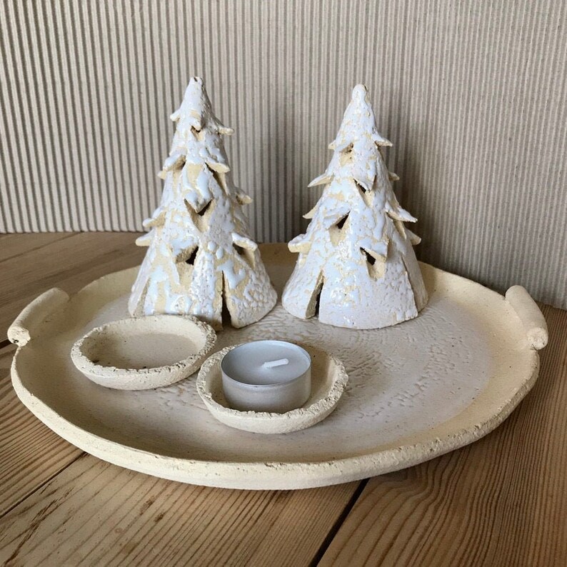 Ceramic Lantern Tealight Pottery Christmas Tree Etsy