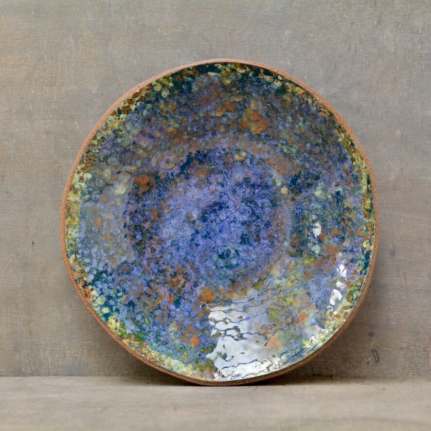 Fall Decorative Large Shallow Pottery Bowl Etsy