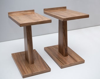 Speaker Stands: Enhance Your Sound System with Natural Walnut Wood Elegance, Premium Audio Quality, and Style