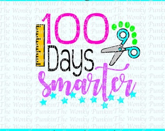 100 Tage klüger || SVG || 100 Tage in der Schule || DXF || PNG || EPS || Cut Datei || Schneiden Datei || Cricut oder Cameo || Schule Geist ||