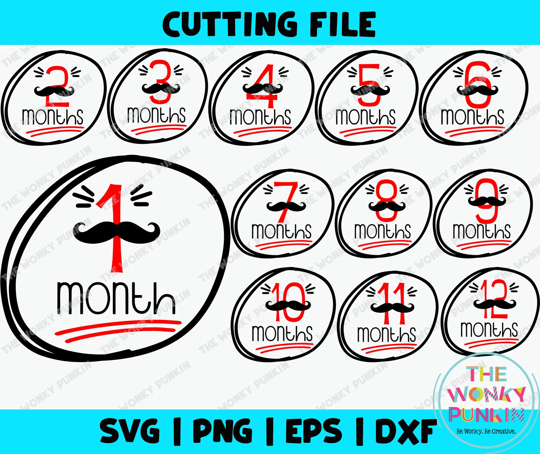 Download Mustache Birthday Bundle Svg Bundle Milestone Svg Baby Etsy