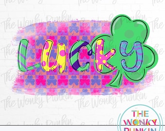 Lucky Shamrock Clover , St Patricks Day , Sublimation PNG File Download