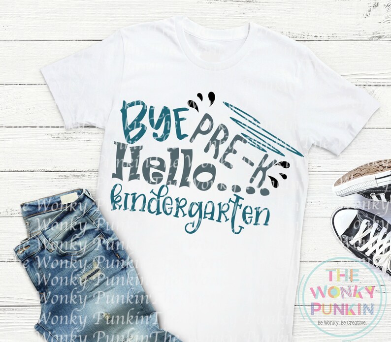 Download Bye Pre-K Hello Kindergarten Preschool Graduate | Etsy