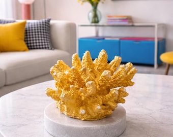 Handgefertigte Moderne Wohnkultur | Polyresin Kunst & Marmor Akzente | Küsten Minimalistisches Design