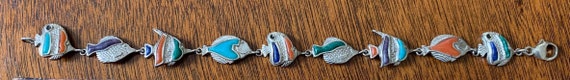 Colorful, Tropical Fish bracelet made of sterling… - image 1