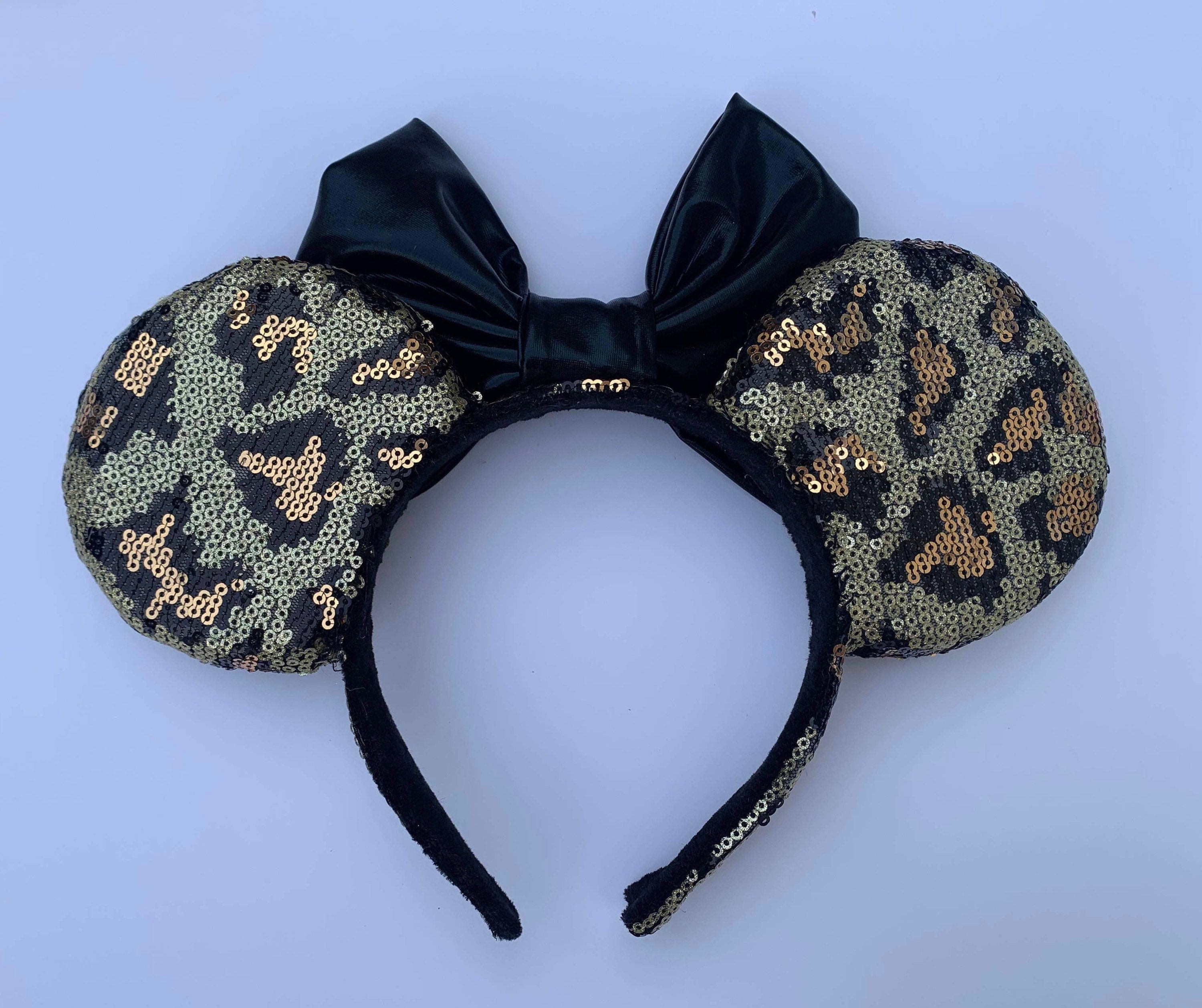 Sequin Leopard Print Mickey Ears Etsy