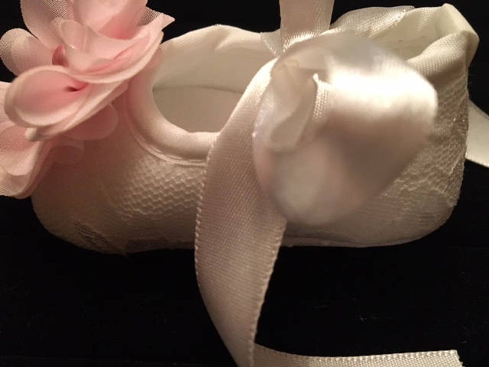 white lace baby shoes