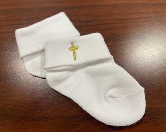 Christening Baptism White Baby Socks  ~ Christening Socks - Baby Baptism Dedication Christmas Socks - dress socks for babies