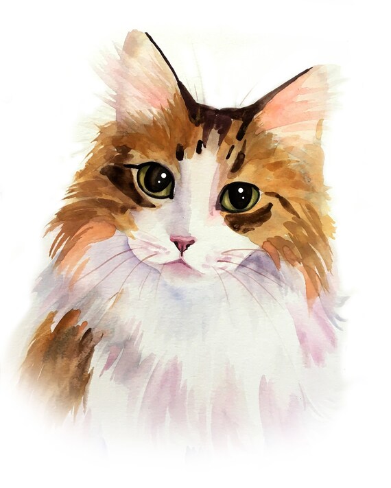 Cat Portrait Custom Cat Portrait Custom Pet Portrait Etsy