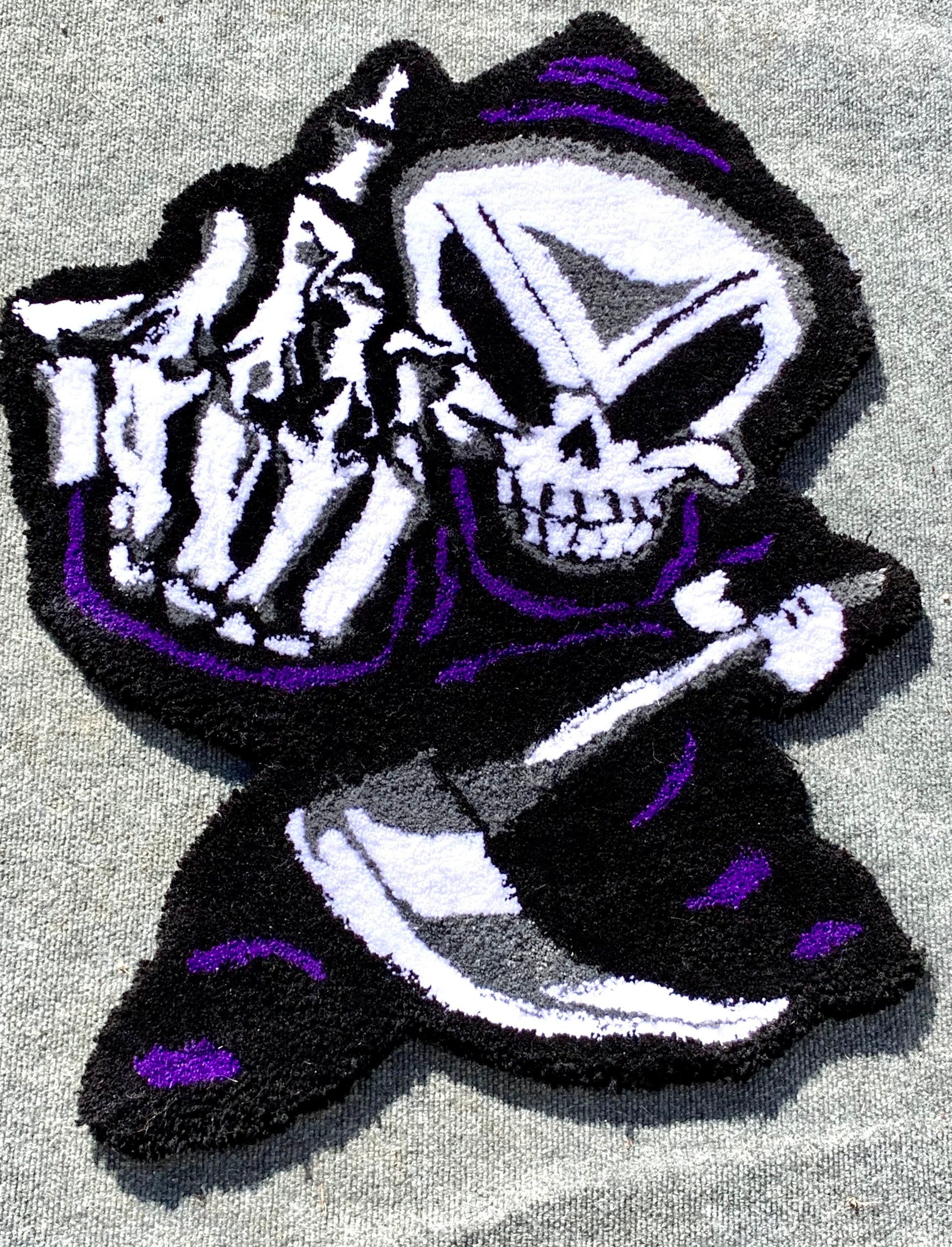 Grim Reaper Middle Finger Hand Tufted Rug | Etsy