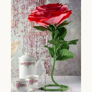 Grande rosa di carta/fiori di crepe/decorazione scrivania ufficio/decorazione floreale di carta/decorazione festa/decorazione matrimonio giardino/regalo di anniversario di carta