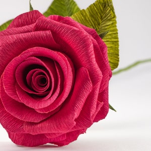 Rosa di carta / Fiori crespi / Decorazioni di fiori di carta / Decorazioni per feste floreali / Decorazioni per matrimoni in giardino / Regalo di anniversario di carta / Bouquet di carta