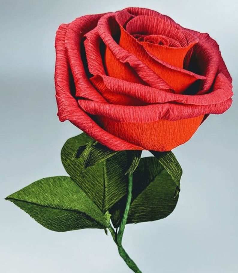 Home and Event Decor Single Stem Crepe Paper Rose