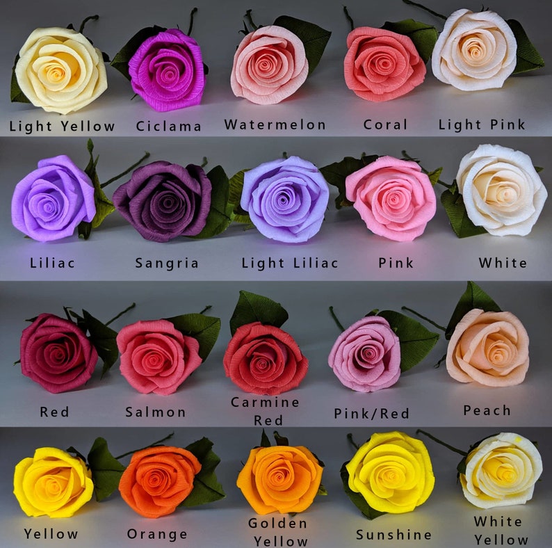 Home and Event Decor Single Stem Crepe Paper Rose