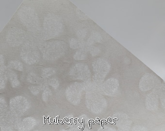 PAPEL MULBERRY: Con estampado de flores, ligero, 60 g/m², A4 / 8,2'' x 11,6'' / 21 cm x 29 cm