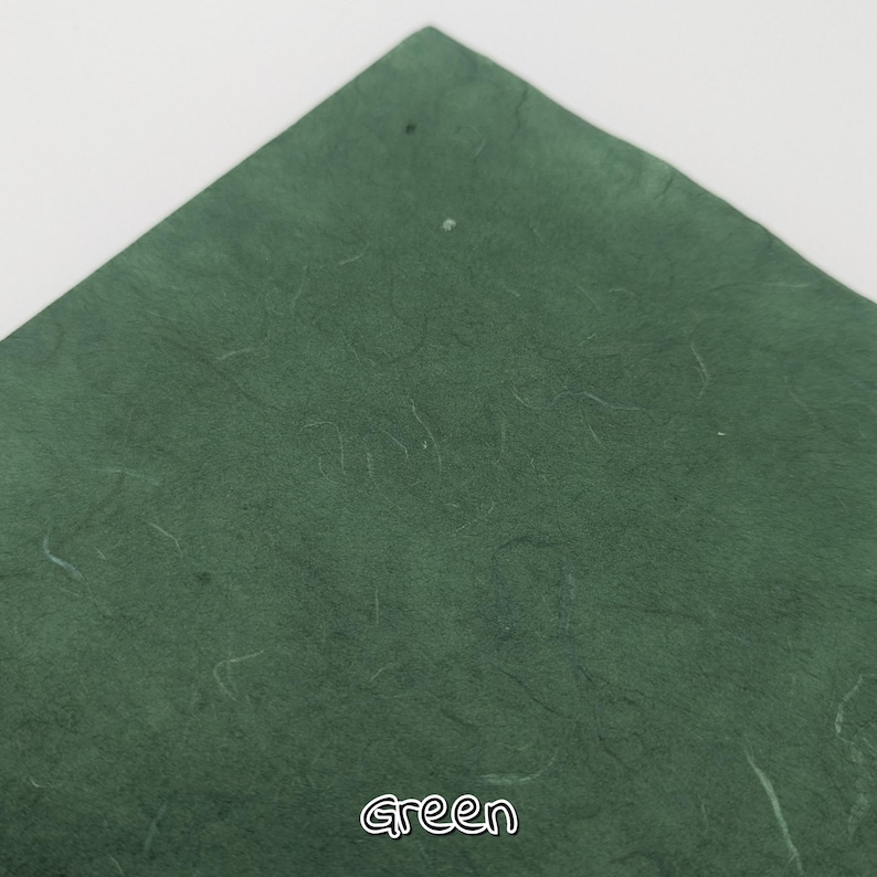 MULBERRY SILK PAPER; for Scrap booking and journals A4 / 8.2''x11.6'' / 21cmx29cm Green