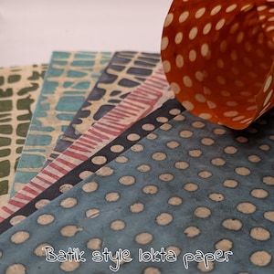 CARTA BATIK LOKTA, 80 g/m², fogli A4, ottima per album di ritagli e diari, carta cerata.