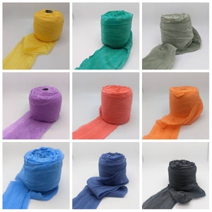 WIDE SILK CHIFFON ribbon 10 meter lengths recycled and reclaimed, this ribbon may be imperfect,