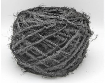 Hilo de fibra de plátano, hecho a mano: Recycled Weaving & Fiber Arts. Solo en negro y plata.