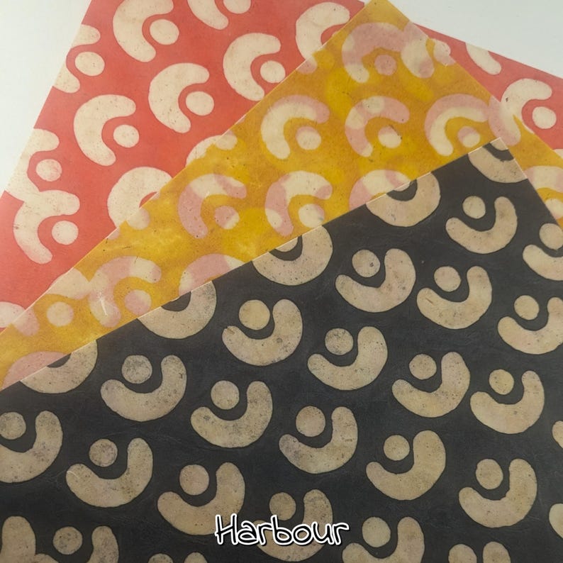 BATIK LOKTA PAPER: Handmade Waxed Sheets for Scrapbooking and journals A4 / 8.2''x11.6'' / 21cmx29cm image 18