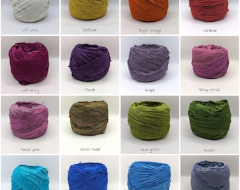 SARI SILK RIBBON. New colors added, From 1 meter lengths. Recycled and reclaimed  pictures are for color reference only.