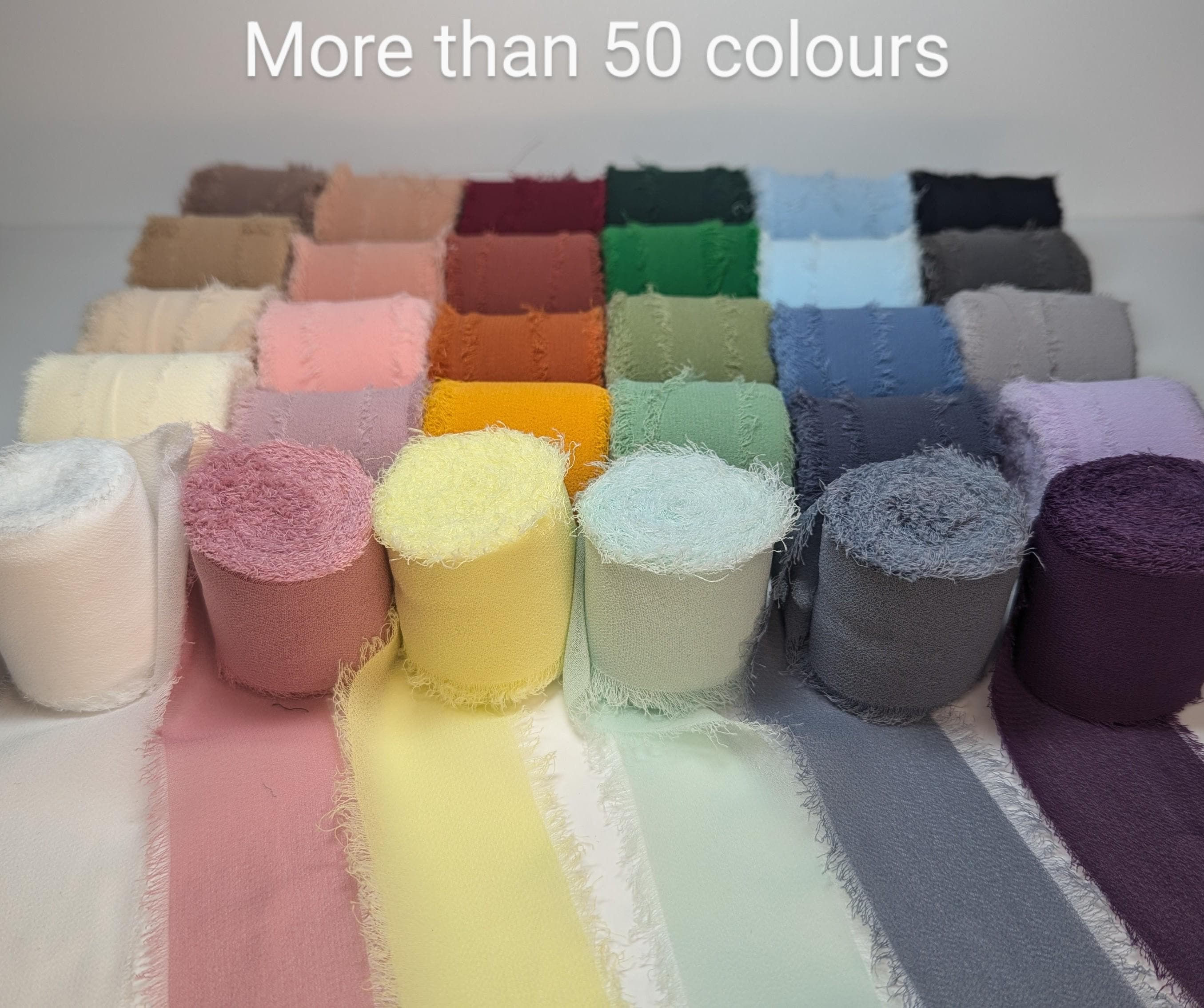 PREMIUM CHIFFON RIBBON , Sold per meter, Wedding invite ribbon, floral display. pictures are for color reference only.
