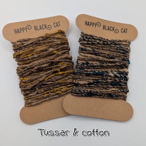 TUSSAR Y ALGODÓN: Turquesa, dorado, reciclado, textura cruda (por metro)