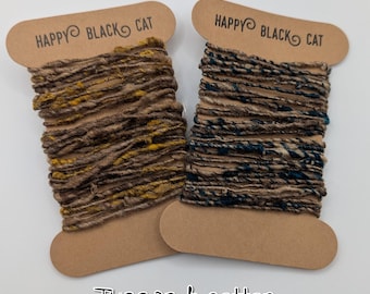 TUSSAR & COTTON: Turquoise, gold ,Reclaimed, Raw Texture (Per Meter)