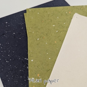 PEARL PAPER, Bamboo and Kozo fibres, beautiful paper with plant material and metallic flecks. A4 (290x210mm) (11.5"x8.25")