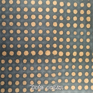 BATIK LOKTA PAPER: Handmade Waxed Sheets for Scrapbooking and journals A4 / 8.2''x11.6'' / 21cmx29cm Dots ocean