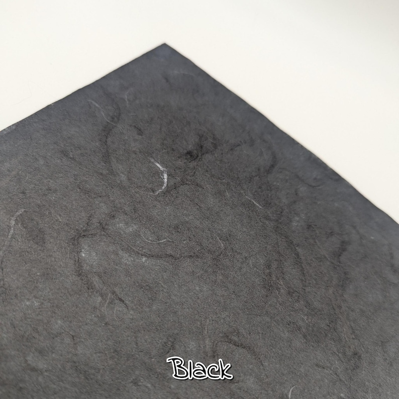 MULBERRY SILK PAPER; for Scrap booking and journals A4 / 8.2''x11.6'' / 21cmx29cm Black