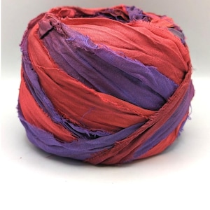 SARI SILK RIBBON sold in 10 meters. Dip dyed recycled and reclaimed, tie dyed. pictures are for color reference only.