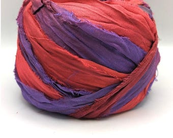 SARI SILK RIBBON sold in 10 meters. Dip dyed recycled and reclaimed, tie dyed. pictures are for color reference only.