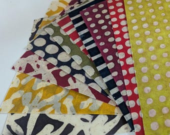 BATIK LOKTA PAPER: Handmade Waxed Sheets for Scrapbooking and journals A4 / 8.2''x11.6'' / 21cmx29cm