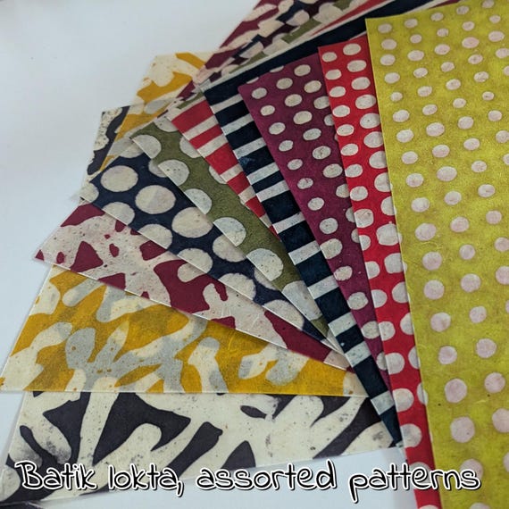 BATIK LOKTA PAPER: Handmade Waxed Sheets for Scrapbooking and journals A4 / 8.2''x11.6'' / 21cmx29cm