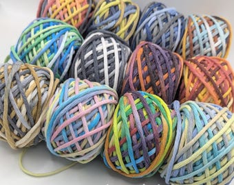 3mm RECYCLED COTTON STRING  Hand-Dyed- Single Twist, Macrame Weaving 20 meters/ 22 yards