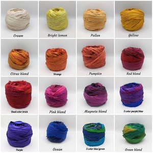 SARI SILK RIBBON, sold by the 5 or 10 metres, recycled and reclaimed  pictures are for color reference only