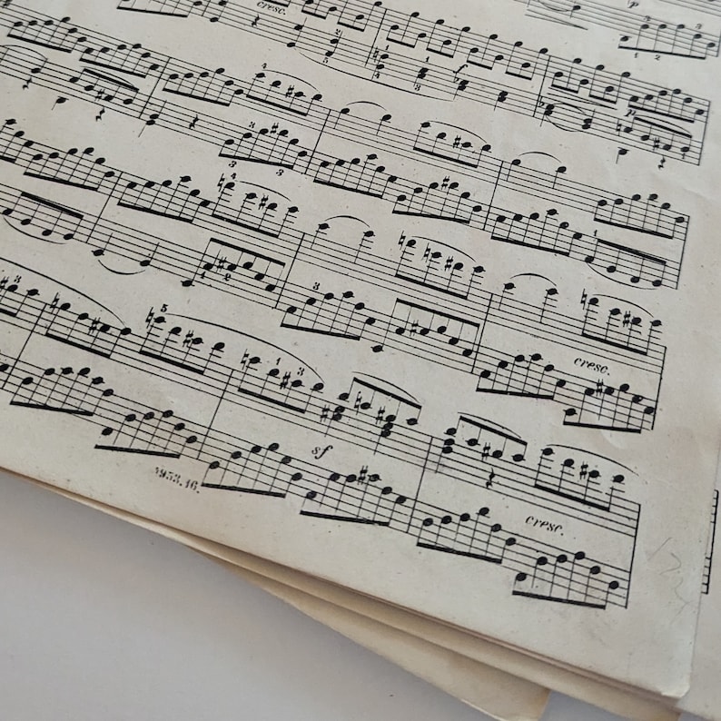 Genuine Vintage Music Sheet Paper: Scrapbook & Journal Ephemera (5 ...