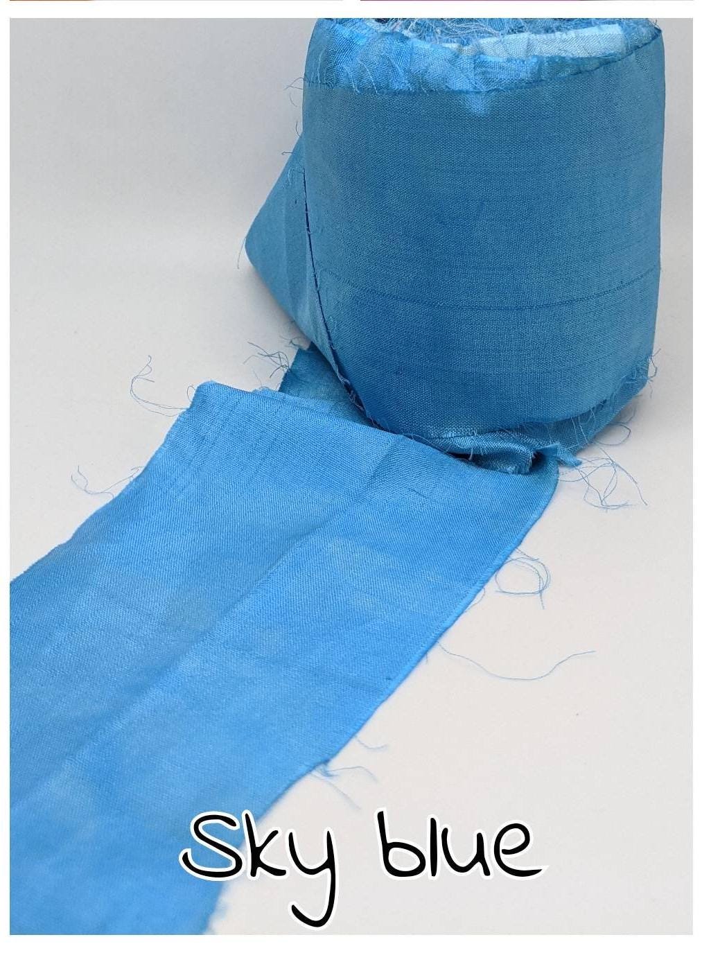 Wide SARI SILK RIBBON. 5 meter lengths.  recycled and reclaimed pictures are for illustration & reference only.