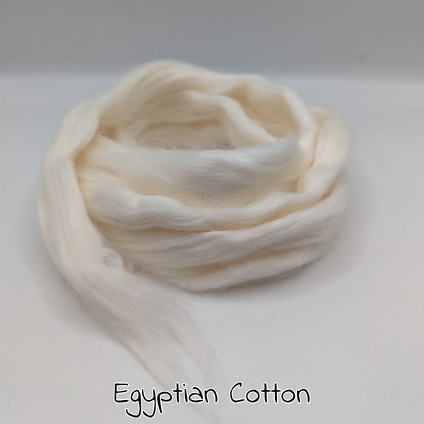 PURE COTTON ROVING, cotton sliver, cotton top, cotton,  1 meter lengths. recycled and reclaimed  pictures are for color reference only.