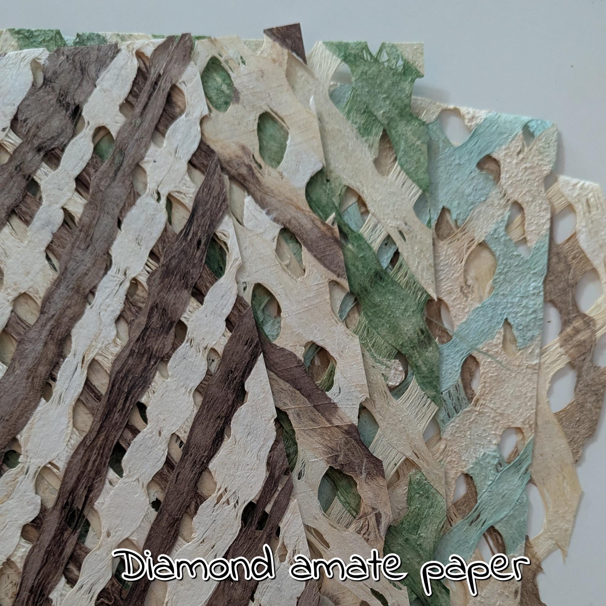 MEXICAN AMATE PAPER, Diamond, great for scrapbooks and journaling, beautiful paper with bark and plant materials, 29x19cm