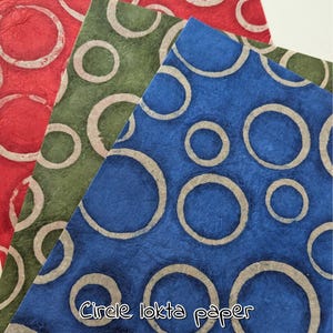 BATIK LOKTA PAPER, circles, 80gsm, A4 Sheets, great for scrap books and journaling, waxed paper.