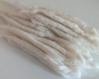 COTTON ROLLS, SPOONIES; Spinning, Felting, mixed media