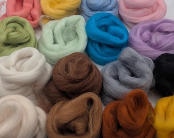 100% MERINO WOOL ROVING.  1 meter lengths. 6-10grams per length. pictures are for reference only.