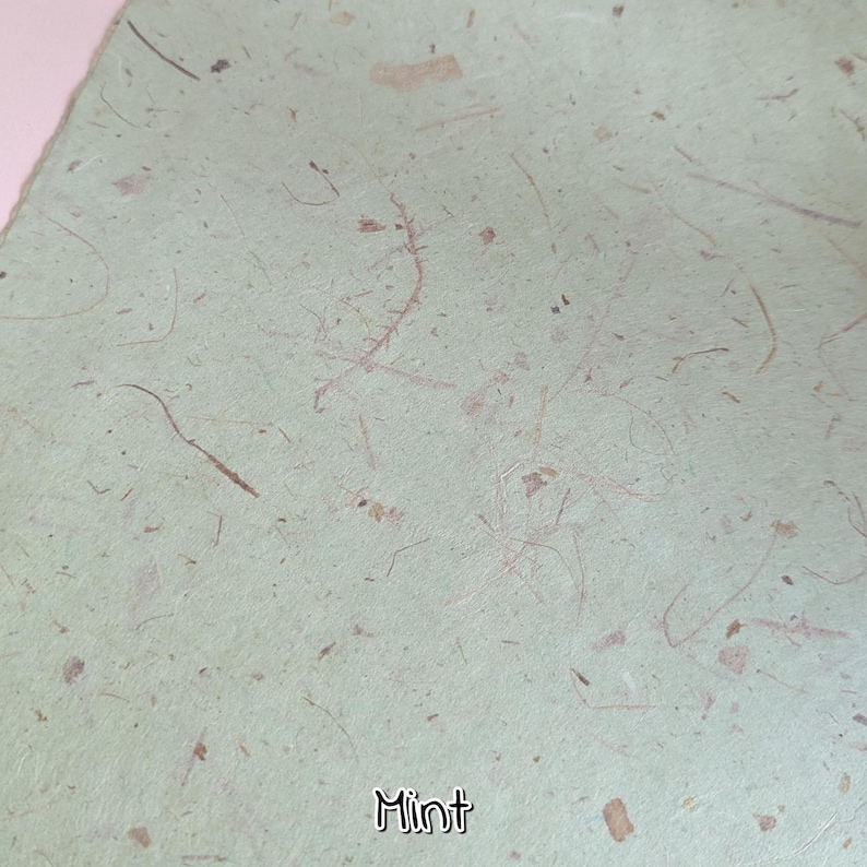 Banana Fiber Paper: Handmade Mulberry Base (40-50gsm) A4 / 8.2''x11.6'' / 21cmx29cm Mint