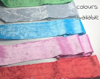 VELVET RIBBON 2.5 Meter length: Wide Reclaimed Fabric, Fiber Arts (2.2yards)