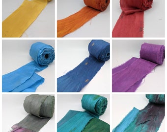 Extra Wide SARI SILK RIBBON. From 1 meter lengths.  recycled and reclaimed pictures are for color reference only.