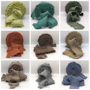 Breites ausgefranstes Baumwollband, Meterware verkauft, recyceltes und wiedergewonnenes Baumwoll-Frizz, Bilder sind nur als Referenz.